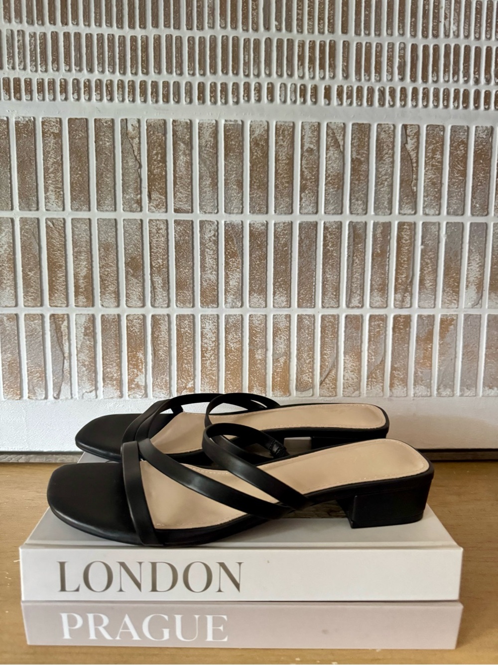 NWOB Classic Black Strappy Block-Heel Sandals - Size 8.5 B